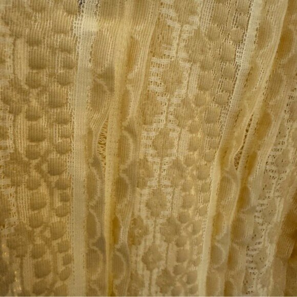 Gigio Yellow Button-Up Top M NWT Embroidered Mesh Boho Cottagecore Chic - Picture 10 of 12